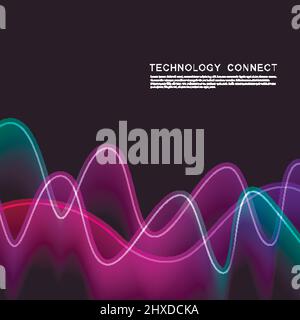 Design moderno con elementi di colore dinamico su sfondo scuro Illustrazione Vettoriale