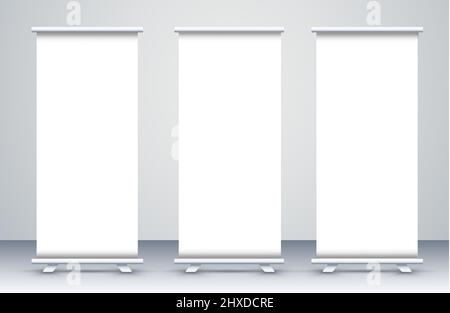Banner rotolo vuoto, Standee vuoto - modificabile Illustrazione Vettoriale