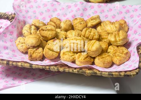 focaccine al formaggio per festeggiare un compleanno Foto Stock