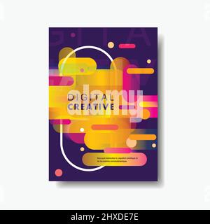 Astratto elementi grafici moderni con forme dinamiche a gradiente. Illustrazione vettoriale Illustrazione Vettoriale