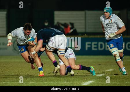 Treviso, Italia. 11th Mar 2022. Luca Rizzoli (Italia) nel corso del 2022 sei Nazioni Under 20 - Italia vs Scozia, Rugby Six Nations Match a Treviso, Italia, Marzo 11 2022 Credit: Independent Photo Agency/Alamy Live News Foto Stock