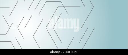 Esagoni carcassa genetica, scienza, chimica. Collegamento vettoriale e social network. Concetto con linee e punti Illustrazione Vettoriale