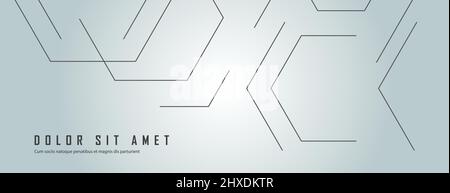 Esagoni carcassa genetica, scienza, chimica. Collegamento vettoriale e social network. Concetto con linee e punti Illustrazione Vettoriale