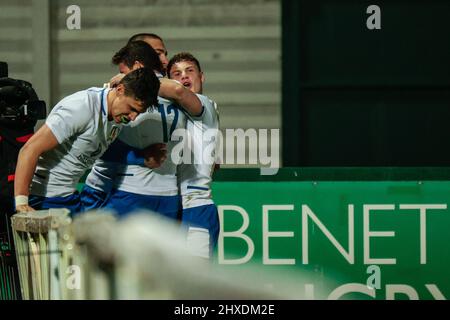 Treviso, Italia. 11th Mar 2022. Felicità Italia nel corso del 2022 sei Nazioni Under 20 - Italia vs Scozia, Rugby Six Nations Match a Treviso, Italia, Marzo 11 2022 credito: Independent Photo Agency/Alamy Live News Foto Stock