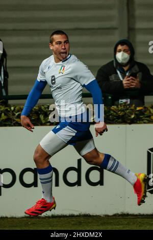 Treviso, Italia. 11th Mar 2022. Felicità Francois Carlo Mey (Italia) nel corso del 2022 sei Nazioni Under 20 - Italia vs Scozia, Rugby Six Nations Match a Treviso, Italia, Marzo 11 2022 credito: Independent Photo Agency/Alamy Live News Foto Stock