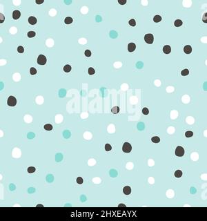 Motivo senza cuciture a punti Polka con forme arrotondate disegnate a mano. Baby stampa vettoriale per tessuti, tessuti. Sfondo a punti Illustrazione Vettoriale