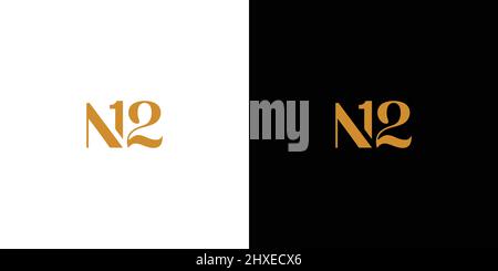 Design semplice ed esclusivo del logo N12 Illustrazione Vettoriale