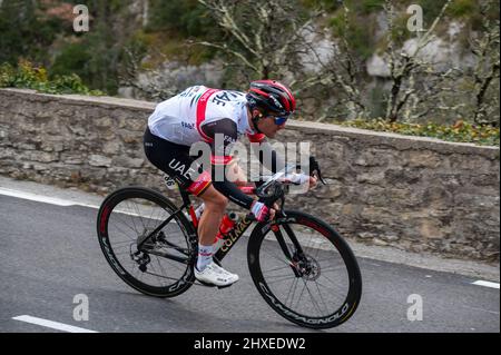 POLANC Jan UAE Team Emirates durante la Parigi - Nizza 2022, Stage 6 gara ciclistica, Courthézon - Aubagne (214 km) il 11 marzo 2022 a Aubagne, Francia - Foto Florian Frison / DPPI Foto Stock