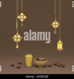 Saluti islamici Ifter partito carta disegno sfondo. Biglietto di auguri per le feste. Foto Stock