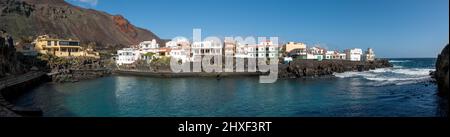 Ampio panorama della baia di Tamaduste, El Hierro Foto Stock