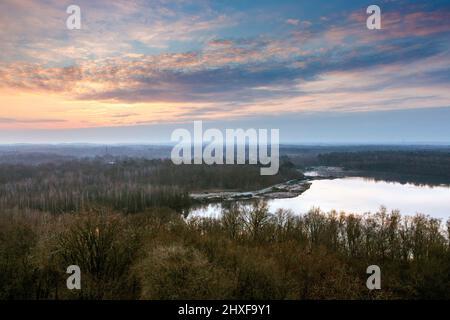 Sechs-seen-Platte a Duisburg-Wedau, Haubachsee Foto Stock