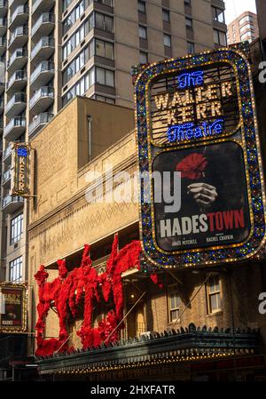 Walter Kerr Theatre Marquee con "HadesTown", New York 2022 Foto Stock