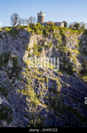 St Vincent's Rocks l'Osservatorio e la Giant's Cave a Clifton Bristol UK Foto Stock