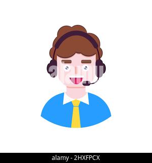 Uomo operatore in stile piatto. Illustrazione Vettoriale