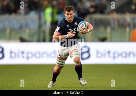 Roma, Italia. 12th Mar 2022. Magnus Bradbury di Scozia durante la partita di rugby Six Nations 2022 tra Italia e Scozia a Roma, stadio Olimpico, 12th marzo 2022. Foto Antonietta Baldassarre/Insidefoto Credit: Ininsidefoto srl/Alamy Live News Foto Stock