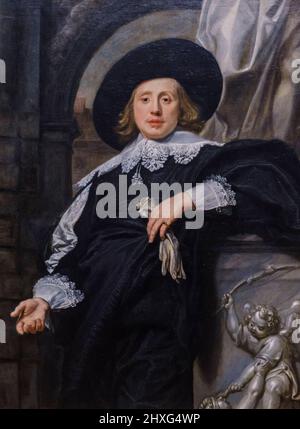 Ritratto di un uomo, 1636, artista fiammingo ignoto, olio su tela, Galleria Nazionale, Londra, Inghilterra, Gran Bretagna. Foto Stock