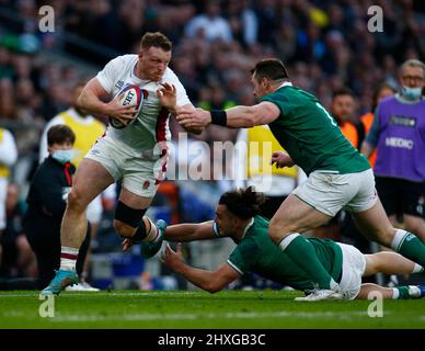 Londra, Regno Unito. 12th Mar 2022. LONDRA, INGHILTERRA - MARZO 12: Sam Simmonds of England durante la partita Guinness Six Nations tra Inghilterra e Irlanda, al Twickenham Stadium il 12th Marzo 2022 a Londra, Inghilterra Credit: Action Foto Sport/Alamy Live News Foto Stock