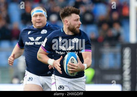 Roma, Italia. 12th Mar 2022. Ali Price of Scotland durante il Guinness Six Nations Rugby tra Italia e Scozia allo Stadio Olimpico, Roma, Italia, il 12 marzo 2022. Credit: Giuseppe Maffia/Alamy Live News Foto Stock