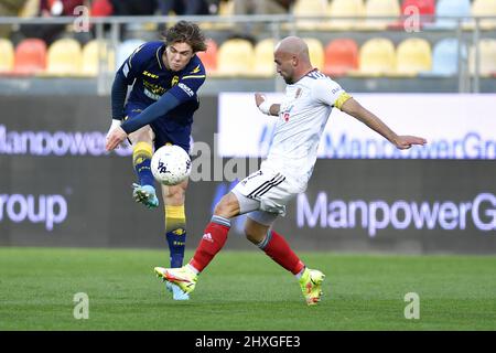 Alessio Zerbin di Frosinone Calcio durante la partita di Serie B tra Frosinone Calcio e Alessandria Calcio allo Stadio Benito Stirpe il 12 marzo 2022 a Frosinone, Italia. Foto Stock