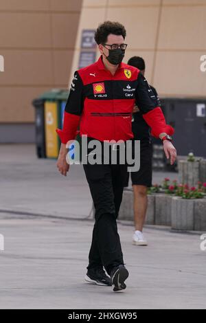 Bahrain International Circuit, Sakhir, Bahrain il 12 marzo 2022 Team Principal – Mattia Binotto, Scuderia Ferrari durante il giorno 3 FORMULA 1 ARAMCO PRE-STAGIONALE TEST 2022 Eleanor Hoad Foto Stock