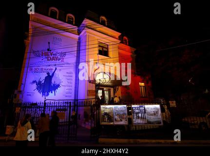 Bucarest, Romania - 20 maggio 2017: Lunga Notte di Musei a Creart, Centro per la creazione Arte e tradizione, aperto gratuitamente al pubblico e ai media. Imag Foto Stock