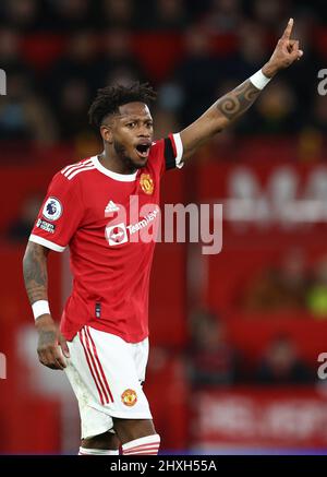 Manchester, Inghilterra, 12th marzo 2022. Fred of Manchester United durante la partita della Premier League a Old Trafford, Manchester. Il credito dovrebbe essere: Darren Staples / Sportimage Foto Stock