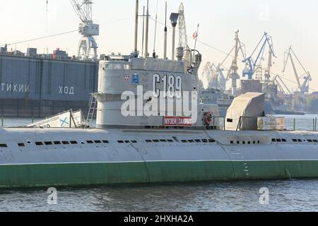 Sottomarino sovietico S-189 a San Pietroburgo - ora una nave museo Foto Stock