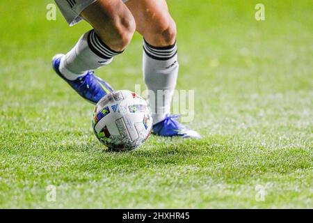 Chester, PA USA, 12 marzo 2022 - Un giocatore di San Jose dribbles come l'Unione di Philadelphia sconfigge i terremoti di San Jose 2 - 0 durante una partita di calcio professionale MLS della Major League Soccer Foto Stock