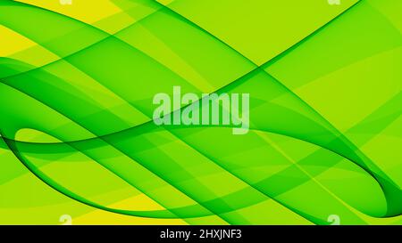 Sfondo astratto 8K verde chiaro verde scuro verde nero bianco onde linee curve gradiente Foto Stock