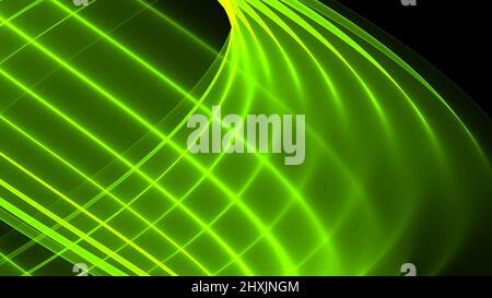 Sfondo astratto 8K verde chiaro verde scuro verde nero bianco onde linee curve gradiente Foto Stock