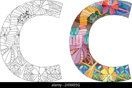 lettere di colore zentangle