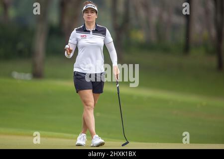 Pattaya Thailandia - 13 marzo: Hannah Green dall'Australia durante il 4th e l'ultimo giorno della Honda LPGA Thailandia al Siam Country Club Old Course il 13 marzo 2022 a Pattaya, Thailandia (Foto di Peter van der Klooster/Orange Pictures) Foto Stock