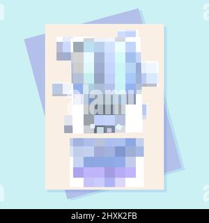 3D invito all'acquazzone con fumetto fumetto, su sfondo blu e beige. È un ragazzo. Illustrazione vettoriale Illustrazione Vettoriale