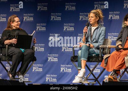 Santa Barbara, Stati Uniti. 12th Mar 2022. (l-r) Madelyn Hammond e Lynn Harris. The Santa Barbara International Film Festival Women's Panel 37th all'Arlington Theatre di Santa Barbara, California, 11 marzo 2022. (Foto di Rod Rolle/Sipa USA) Credit: Sipa USA/Alamy Live News Foto Stock