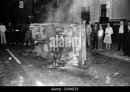 I postumi delle rivolte di Notting Hill. 30th agosto 1976. Foto Stock