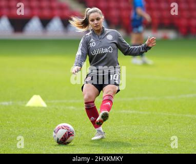 Sheffield, Regno Unito. 13th Mar 2022. Alethea Paul di Sheffield Utd durante la partita del campionato femminile fa al Bramall Lane di Sheffield. Il credito d'immagine dovrebbe leggere: Andrew Yates/Sportimage Credit: Sportimage/Alamy Live News Foto Stock