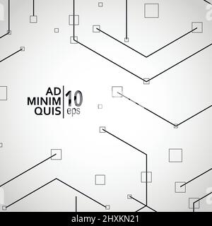Esagoni genetici, collegamento scientifico, carcassa chimica e rete sociale. Concetto vettoriale con linee e punti Illustrazione Vettoriale