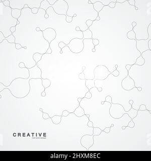 Linee e punti di connessione vettoriale. Design medico, cosmetico, biologico e tecnologico Illustrazione Vettoriale