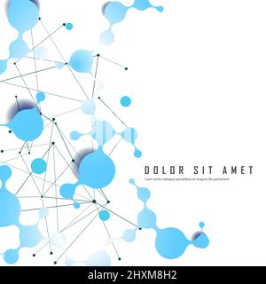 Cosmetica struttura molecolare concetto. Ricerca di scienza poligonale e futuristico sfondo astratto moderno. Illustrazione vettoriale Illustrazione Vettoriale