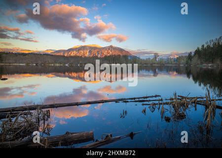 Mount si è una montagna nel nord-ovest degli Stati Uniti, ad est di Seattle, Washington. Foto Stock