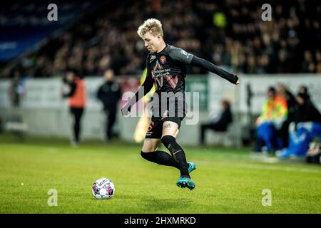 Herning, Danimarca. 13th Mar 2022. Charles (35) del FC Midtjylland ha visto durante la partita Superliga del 3F tra il FC Midtjylland e il FC Copenhagen alla MCH Arena di Herning. (Photo Credit: Gonzales Photo/Alamy Live News Foto Stock