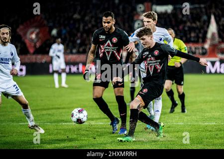 Herning, Danimarca. 13th Mar 2022. Nikolas Dyhr (44) del FC Midtjylland visto durante la partita Superliga del 3F tra il FC Midtjylland e il FC Copenhagen alla MCH Arena di Herning. (Photo Credit: Gonzales Photo/Alamy Live News Foto Stock