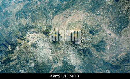 Antenna del Monte Sundoro e del Monte Sumbing, Java, Indonesia Foto Stock