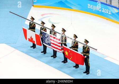 Pechino, Cina. 13th Mar 2022. General view Para Ice Hockey : cerimonia della Medaglia durante i Giochi Paralimpici invernali di Pechino 2022 al National Indoor Stadium di Pechino, Cina . Credit: Naoki Nishimura/AFLO SPORT/Alamy Live News Foto Stock