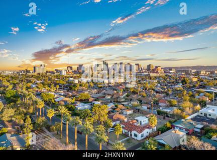 Phoenix, Arizona, USA Downtown Skyline Aerial. Foto Stock