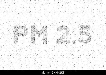 PM 2,5 text Abstract geometrico cerchio punto pixel pattern, inquinamento concetto disegno nero colore illustrazione isolato su sfondo bianco con copia spac Illustrazione Vettoriale