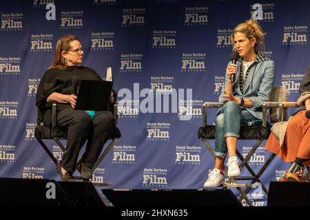 Santa Barbara, Stati Uniti. 12th Mar 2022. (l-r) Madelyn Hammond e Lynn Harris. The Santa Barbara International Film Festival Women's Panel 37th all'Arlington Theatre di Santa Barbara, California, 11 marzo 2022. (Foto di Rod Rolle/Sipa USA) Credit: Sipa USA/Alamy Live News Foto Stock