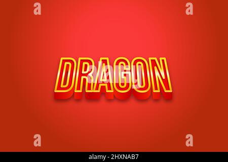 Effetti di testo modificabili Dragon , parole e font possono essere modificati Illustrazione Vettoriale