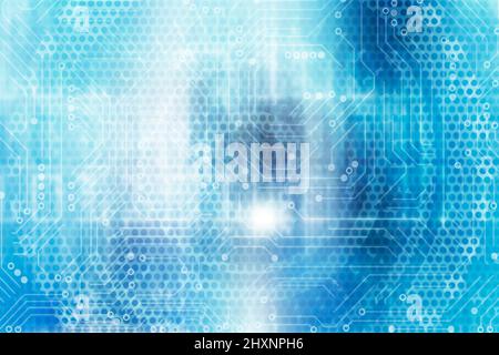 elaborazione quantistica e concetto di quantistica Foto Stock