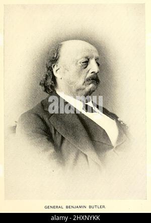 Il generale Benjamin Franklin Butler Ritratto di Mathew Brady Benjamin Franklin Butler (Mathew Brady, 5 novembre 1818 – 11 gennaio 1893) è stato un generale dell'Union Army, politico, avvocato e imprenditore del Massachusetts. Nato nel New Hampshire e cresciuto a Lowell, Massachusetts, Butler è meglio conosciuto come un generale politico maggiore dell'esercito dell'Unione durante la guerra civile americana, e per il suo ruolo di leadership nell'impeachment del presidente degli Stati Uniti Andrew Johnson. Era una figura colorata e spesso controversa sulla scena nazionale e nella scena politica del Massachusetts e ha condotto diverse campagne per Gove Foto Stock